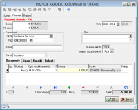 wprowadzanie pozycji raportu kasowego